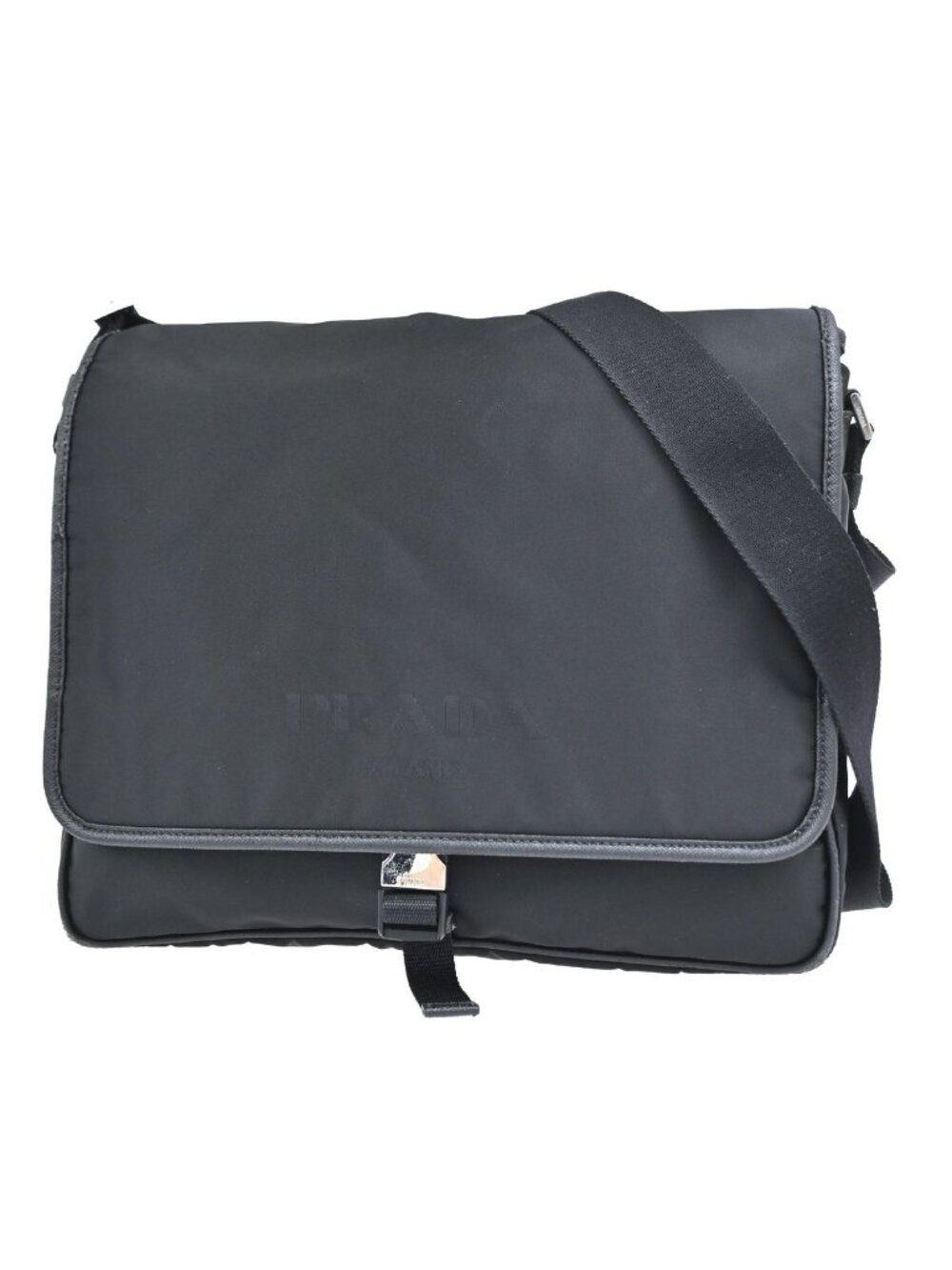 Prada Messenger Bag Black Nylon Saffiano
